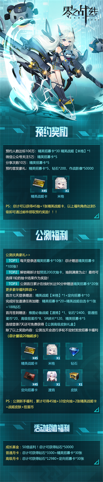 二次元休闲卡牌养成零之战线今日上线!八大活动助力登顶